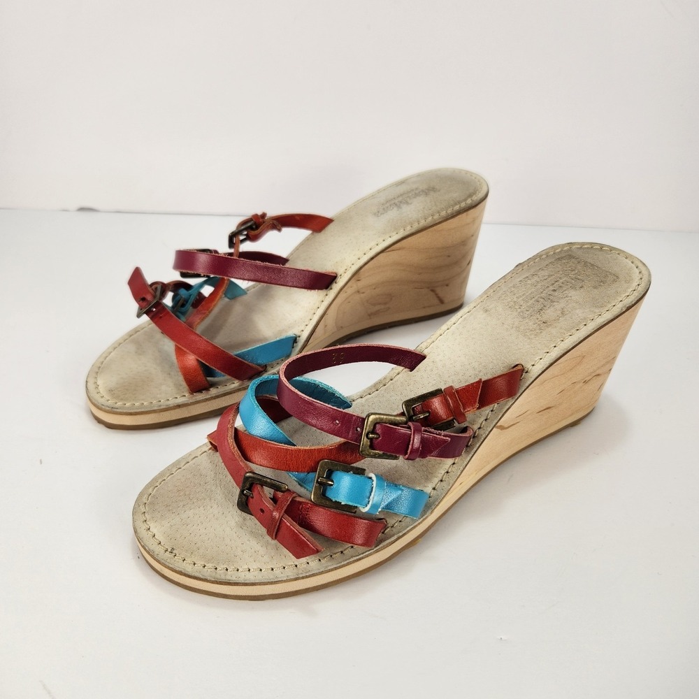 Max Mara Women's Multicolor Strappy‎ Comfy Wedge Slip-On Sandals Size 39 (8-8.5)